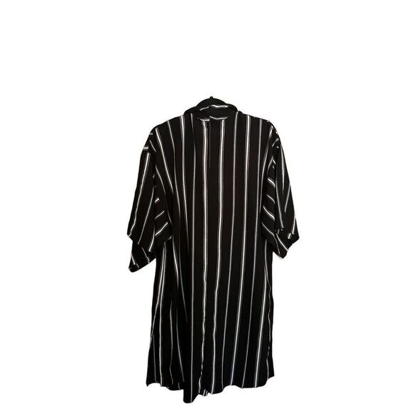 Cotton On White Black Pin Stripe Lightweight Oversized Long Cardigan | Size M/L - Picture 4 of 7